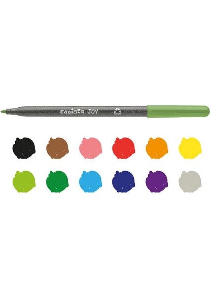 Çocuk Carioca Eco Family Joy Süper Yıkanabilir Keçeli Boya Kalemi 12'li fiyatları