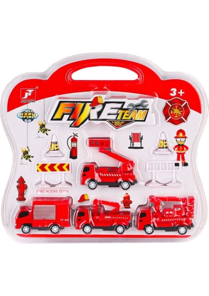 Çocuk 995A-10 Çek Bırak Itfaiye Araç Oyun Seti -Birliktoys