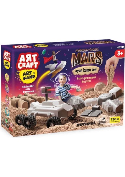 Çocuk Art Craft Görevimiz Mars Kinetik Kum Oyun Seti 750 Gr.