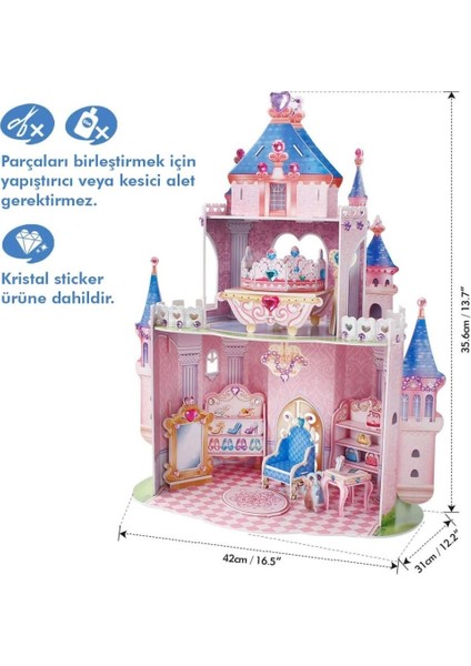 Çocuk Cubicfun Prenses Gizli Bahçe Şatosu 3D Puzzle