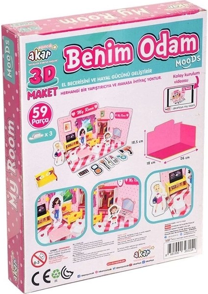 Çocuk Benim Odam Maket 3 Boyutlu Puzzle fiyatları