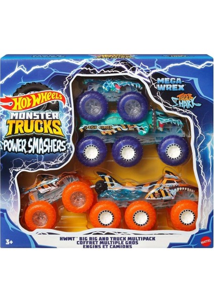 HYJ29 Hot Wheels Monster Trucks Power Smashers Çoklu Paket