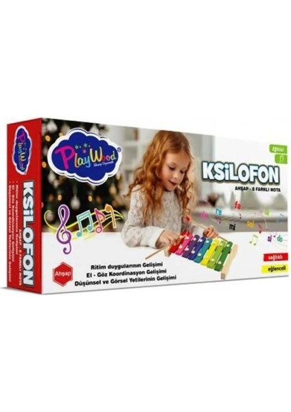 Çocuk Playwood Ahşap 8 Farklı Notalı Ksilofon 405