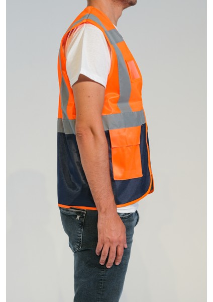 Mühendis Reflektörlü Ikaz Yeleği 10 Adet Turuncu fırsatları