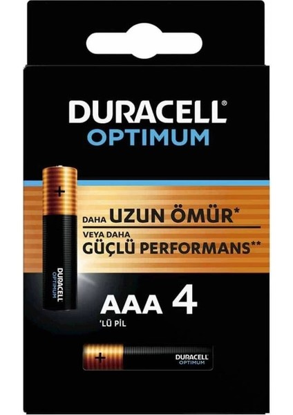 Çocuk Duracell 4lü Optimum Aaa Kalem Pil