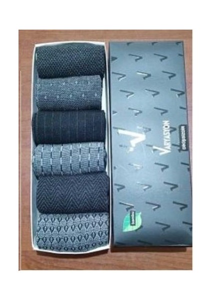 , 6lı Paket, BAMBU ERKEK SOKET, Jakar Desen, Dikişsiz,yıkamalı, Erkek Çorabı