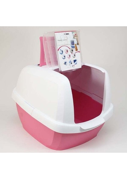 İmac Maddy Junior Üstü Açılır Kapalı Kedi Tuvaleti Pembe 57x43x41 Cm