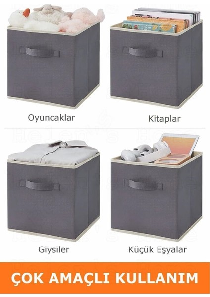 2'li Dolap Içi Çamaşır Oyuncak Düzenleyici Kapaksız Saklama Kutusu Organizer 30 x 30 x 30