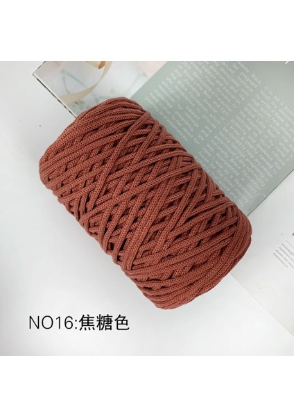 No.16 Tarzı 300G Hollow Örgü Tığ Iplikler Dıy Çanta Çanta Sepeti Için Tıknaz Trapillo Naylon Kordon Polyester Iplik Yuvarlak Halat Hattı Dokuma (Yurt Dışından)