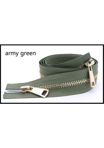 A3-11 Ordu Stili No.5 Boyutu Adet Meetee 120 cm 5 # Metal Fermuarlar Çift Kaydırıcı Açık Uçlu Uzun Zip Dıy Aşağı Ceket Ceket Dikiş Giyim Için Terzi Aksesuar (Yurt Dışından)