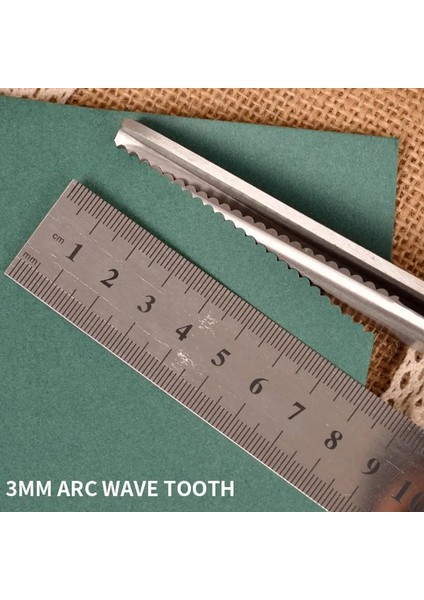 Dalga 3mm Stili Paslanmaz Çelik Oyma Makası Saplı Profesyonel El Sanatları Terzilik Zig Zag Kesim Ors Dikiş Ors Kumaş (Yurt Dışından)