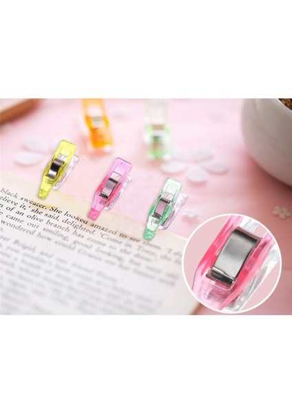 100 Adet Pembe Stil Dıy Patchwork Lastik Çok Amaçlı El Sanatları Giyim Klipleri Seti Renkli Dikiş Klipleri Kağıt Örgü Konfeksiyon Klipleri (Yurt Dışından)