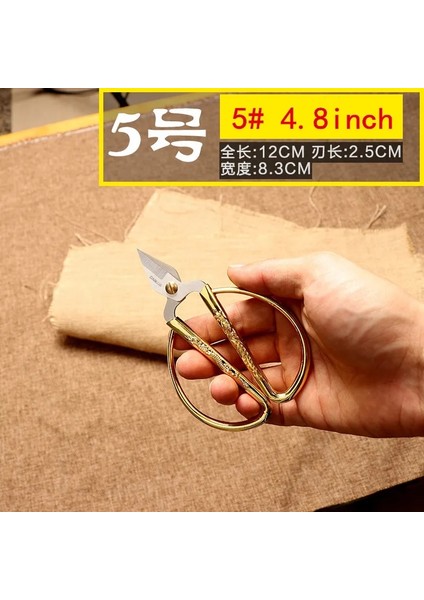 4.8 Inç 12.5x8.3cm Stili Paslanmaz Çelik Altın Dikiş Ors Kısa Kesici Dayanıklı Vintage Ev Terzi Ors Kumaş Kesici Zanaat Araçları Dikiş Için (Yurt Dışından)