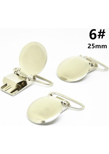6-25 mm Gümüş Stil Kumaş Konfeksiyon Pantolon Çantaları Için Metal Askı Emzik Sahipleri Klipler Craft # (Yurt Dışından)