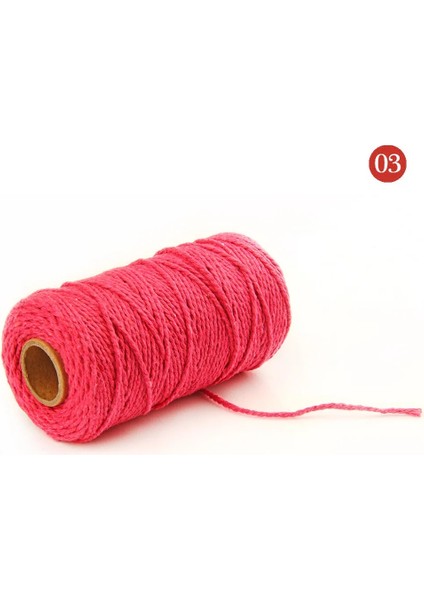 Renk 3 Tarzı 2mm Halat Bükülmüş Kordon % 100% Pamuk Halat Renkli Sicim Fil Makrome Kordon Dize Iplik Parti Düğün Dekorasyon Aksesuarı Dıy Kordon (Yurt Dışından)