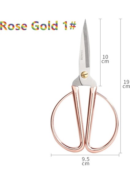 No.1 Gül Altın 19CM Stili Paslanmaz Çelik Altın Gümüş Dikiş Ors Kısa Kesici Dayanıklı Vintage Ev Iğne Nakış Terzi Ors Kumaş (Yurt Dışından)