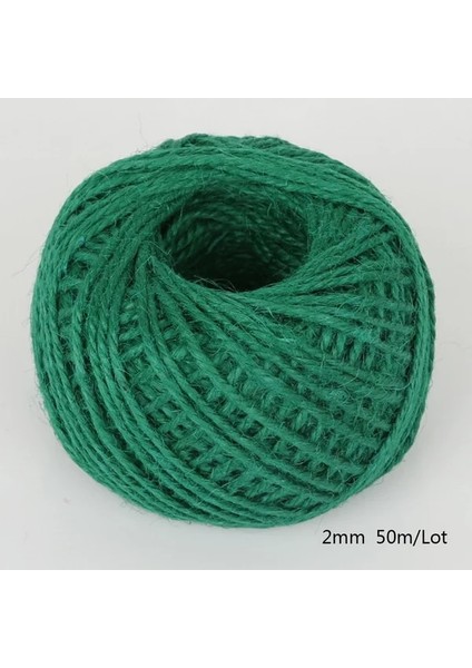 Koyu Yeşil Stil Dıy Doğal Sisal Sicim 2mm Rustik Düğün Dekorasyon 50 Metre Jüt Sicim Ince Bükülmüş Jüt Halat Dize Kordon Noel (Yurt Dışından)