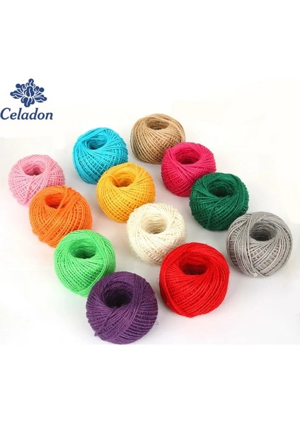 Koyu Yeşil Stil Dıy Doğal Sisal Sicim 2mm Rustik Düğün Dekorasyon 50 Metre Jüt Sicim Ince Bükülmüş Jüt Halat Dize Kordon Noel (Yurt Dışından)