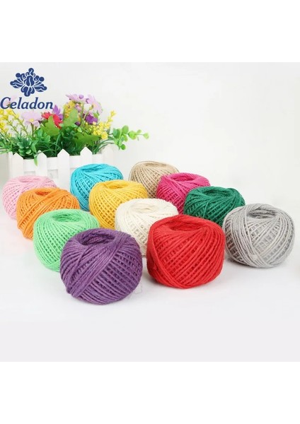 Koyu Yeşil Stil Dıy Doğal Sisal Sicim 2mm Rustik Düğün Dekorasyon 50 Metre Jüt Sicim Ince Bükülmüş Jüt Halat Dize Kordon Noel (Yurt Dışından)