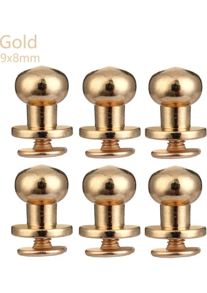 Altın 9X8MM Stili Sıcak Satış Yuvarlak Giysi Perçinler Keşiş Başlı Vidalar Pirinç Tırnak Bezi Düğme Çanta Ayakkabı Deri El Sanatları Dikiş Aksesuarları (Yurt Dışından)