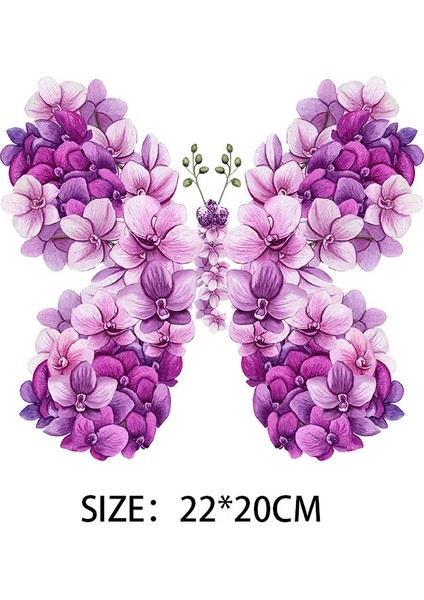 TY-466-4B Stili Kelebek ve Çiçekler Isı Transferli Baskı Ütü Çıkartmaları Giysiler Için Yamalar Kendin Yap Aplikler Yıkanabilir Ütüyle Transferler (Yurt Dışından)