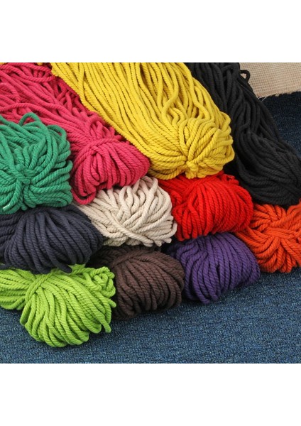 03 Siyah Stil 5mm Kalın Pamuklu Halat Dıy Craft Örgülü Renk Halat Dekorasyon Kiriş Ağız Bağlama Dekoratif Dikiş Bezi Üç Telli Iplik 5m (Yurt Dışından) fiyatları