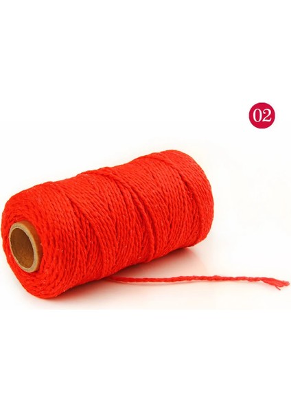 Renk 2 Stili 2mm Halat Bükülmüş Kordon % 100% Pamuk Halat Renkli Sicim Fil Makrome Kordon Dize Iplik Parti Düğün Dekorasyon Aksesuarı Dıy Kordon (Yurt Dışından)