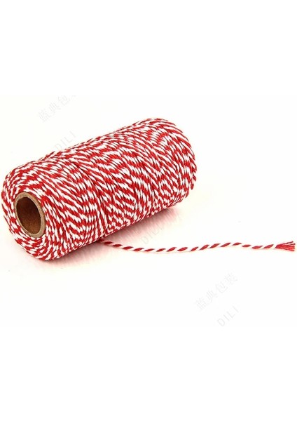 Renk 08 Stili 100 Metersroll 2mm Pamuklu Fırıncı Sicim Halat Kordon Noel Düğün Dekorasyon Hediye Paketleme Rustik Ülke El Sanatları (Yurt Dışından)