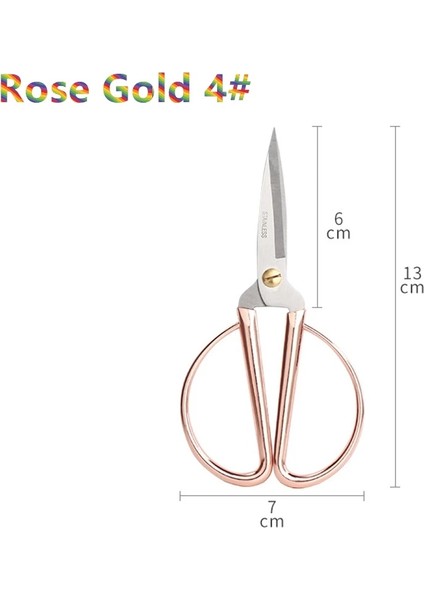 No.4 Pembe Altın 13CM Stili Paslanmaz Çelik Gül Altın Nakış ve Dikiş Ors Vintage Oya Terzi Ors Kumaş El Sanatları Araçları Diy Makası (Yurt Dışından)