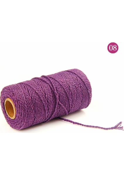 Renk 8 Tarzı 2mm Halat Bükülmüş Kordon % 100% Pamuk Halat Renkli Sicim Fil Makrome Kordon Dize Iplik Parti Düğün Dekorasyon Aksesuarı Dıy Kordon (Yurt Dışından)