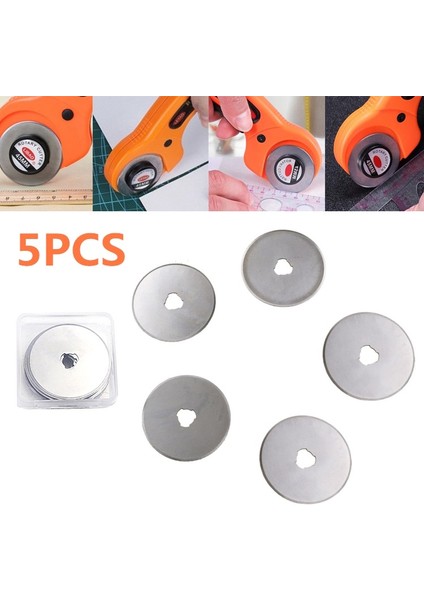 5 Adet 45 mm Tarzı Döner Kesici Deri Kesme Aleti Deri El Sanatları Kumaş Dairesel Bıçak Bıçağı Dıy Patchwork Dikiş Kapitone (Yurt Dışından)