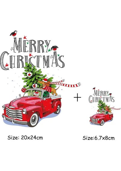 6589SET Stili Noel Hediyesi Dıy Yamalar Isı Transferi Vinil Aplike Üstler Ütülemeli Yamalar Giysiler Üzerinde Isı Baskısı Noel Arabası Kış (Yurt Dışından)