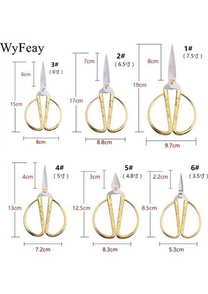 6.5 Inç 17X8.8CM Stili Paslanmaz Çelik Altın Dikiş Veya Kısa Kesici Dayanıklı Yüksek Çelik Vintage Terzi Veya Kumaş El Sanatları Ev Dıy Aracı Için (Yurt Dışından) indirimleri