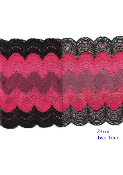 Iki TONLU21 Stili (2mlot) Elastik Neon Renkler Dantel Trim Çok Renkli Streç Dantel Kumaş Dıy Dikiş El Sanatları Giyim Aksesuarları Için Iki Ton Dantel (Yurt Dışından)
