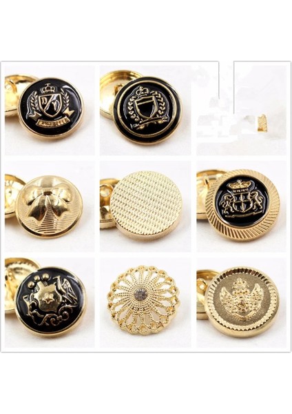 No.5 Tarzı 25 mm , Altın Rengi Metal Düğme, Dünyaca Ünlü Cla Düğmeleri, Konfeksiyon Aksesuarları Dıy Malzemeleri, Siyah Nokta Yağ Düğmesi (Yurt Dışından) fiyatları