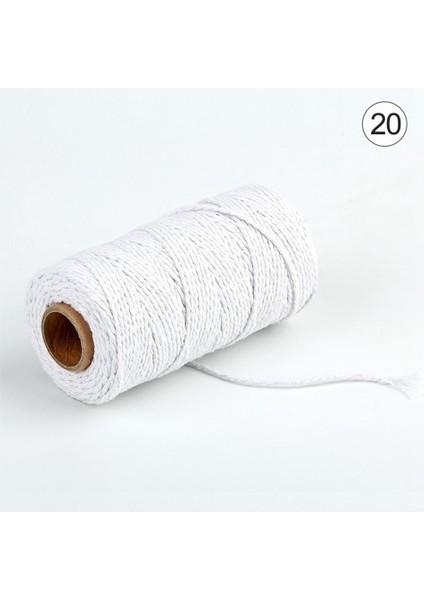 20 Beyaz Stil Renkli Iplik Kordon El Yapımı El Sanatları Dıy Bej Bükülmüş Pamuk Makrome Kordon Sicim Halat Dize Ev Tekstili Dekorasyon (Yurt Dışından)