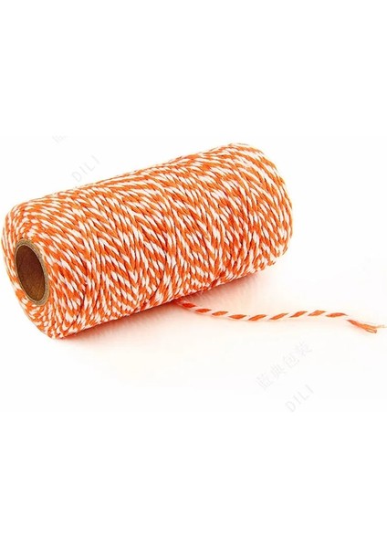 Renk 04 Stili 100 Metersroll 2mm Pamuklu Fırıncı Sicim Halat Kordon Noel Düğün Dekorasyon Hediye Paketleme Rustik Ülke El Sanatları (Yurt Dışından)