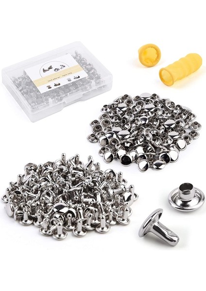 Gümüş 7MMX6MM Stili Tlkkue Deri Metal Çıtçıt Düğmeleri Plastik Kutu Eşleşen Plastik Parmak Karyolası 2 Renk Deri El Sanatları Aksesuarları Metal Çiviler Seti (Yurt Dışından) fiyatları