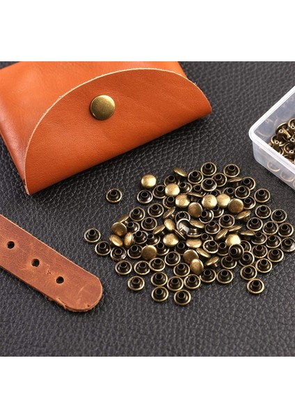 Gümüş 7MMX6MM Stili Tlkkue Deri Metal Çıtçıt Düğmeleri Plastik Kutu Eşleşen Plastik Parmak Karyolası 2 Renk Deri El Sanatları Aksesuarları Metal Çiviler Seti (Yurt Dışından) indirimleri