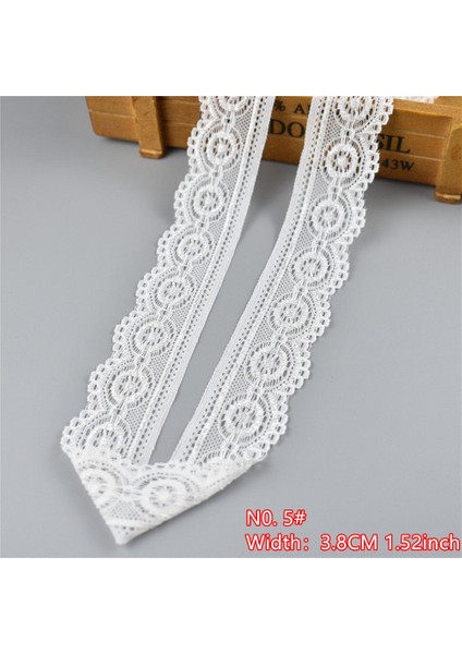 No 5 3.8cm 1.52 Inç Stili 5 Yardlot Yüksek Li Beyaz Elastik Dantel Şerit Düzeltir Iç Çamaşırı Dantel Trim Dikiş Dekorasyon Için Işlemeli Afrika Dantel Kumaş (Yurt Dışından)