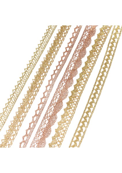 B10 Stili 10 Yard Yard Goldsilver Dantel Trim Şerit Rulo Glitter Tığ Işi Kurdela Dokuma Dekor Dıy Craft Hediye Paketleme Dikiş Malzemeleri (Yurt Dışından)