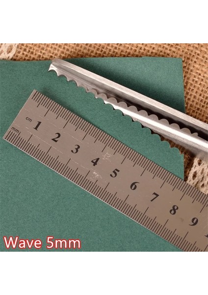 Dalga 5mm Stili 23.5cm Oyma Makası Saplı Profesyonel Kenar Paslanmaz Zag Veya Zig Çelik El Sanatları Dekoratif Dikiş Aracı Terzilik Kumaş (Yurt Dışından)