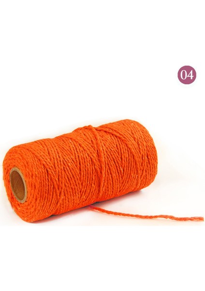 Renk 4 Tarzı 2mm Halat Bükülmüş Kordon % 100% Pamuk Halat Renkli Sicim Fil Makrome Kordon Dize Iplik Parti Düğün Dekorasyon Aksesuarı Dıy Kordon (Yurt Dışından)