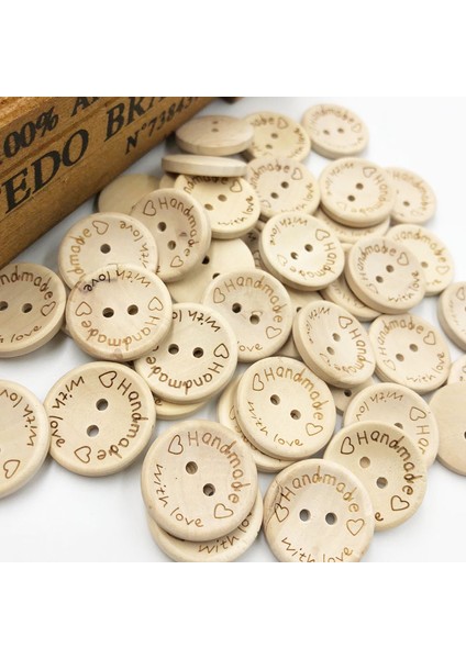 25 mm Renk 1 Stil Delikler Giyim Için Ahşap Düğmeler El Yapımı Mektup Aşk Scrapbooking Gelinlik Düğmeleri WB543 (Yurt Dışından)