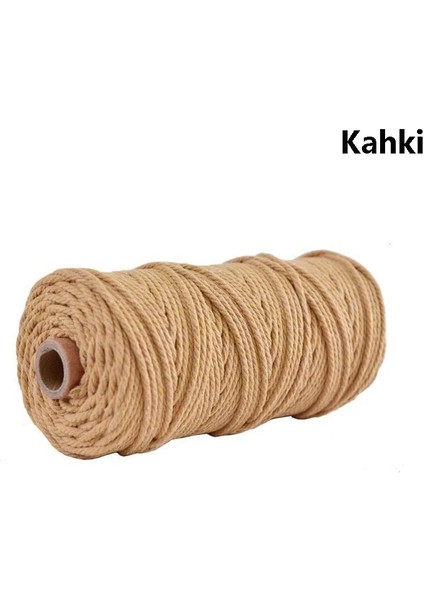 No.3 Tarzı Yards 100% Pamuk Kordon Renkli Kordon Ip Bej Bükülmüş El Sanatları Makrome Ip Dıy Ev Tekstili Dekoratif Tedarik (Yurt Dışından)