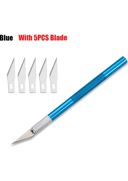Mavi 1 Takım Tarzı Oyma Metal Bıçak Dıy Sanat Kesme Aleti Zanaat Kesme Kinfe Oyma Kesici Bıçak ile Kesme Kağıt Bıçak Kesici Kalem (Yurt Dışından)