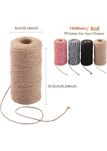 04 Koyu Kırmızı Beyaz Stil 100MROLL Pamuk Kordon Fırıncı Sicim Renkli Pamuk El Sanatları Sicim Makrome Kordon Dize Dıy Ev Tekstili Hediye Sarma Düğün Dekor (Yurt Dışından) indirimleri