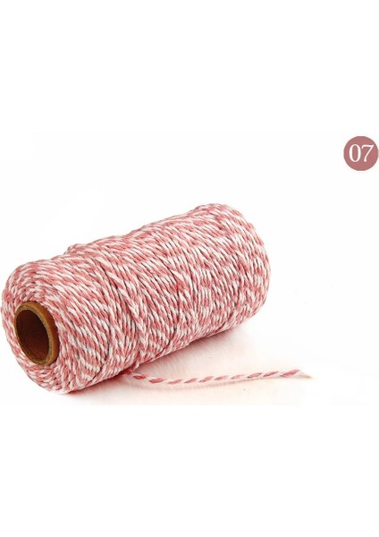 Pembe Beyaz Stil 100 M * 2 mm Çift Renkli Pamuk Fırıncılar Sicim Dize Pamuk Kordonlar Halat El Yapımı Noel Hediyesi Için Ambalaj Craft Dıy Hediye Paketi (Yurt Dışından)