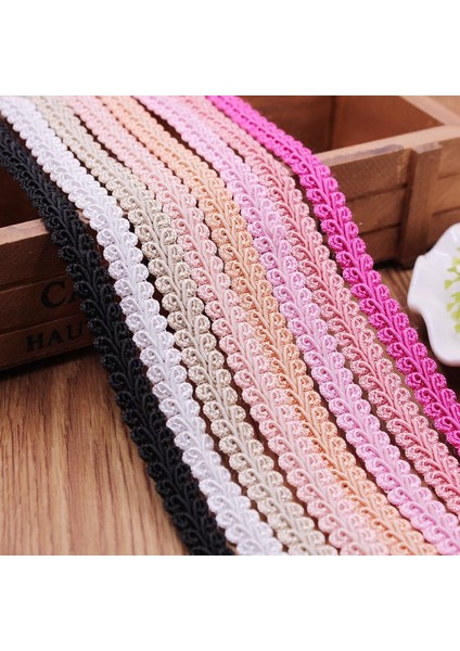 Gümüş Tarzı 12MM 8 Yard 12MM Eğri Pamuk Dantel Trim Kırkayak Örgülü Şerit Kumaş El Yapımı Dıy Elbise Dikiş Dantel Trim Malzemeleri Zanaat Aksesuarları (Yurt Dışından)