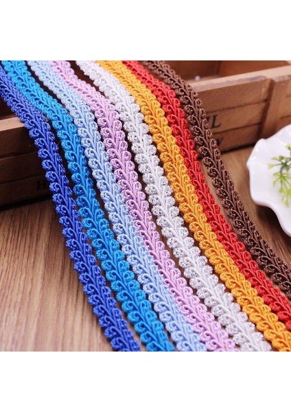 Gümüş Tarzı 12MM 8 Yard 12MM Eğri Pamuk Dantel Trim Kırkayak Örgülü Şerit Kumaş El Yapımı Dıy Elbise Dikiş Dantel Trim Malzemeleri Zanaat Aksesuarları (Yurt Dışından)
